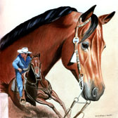 Western, Equine Art - Barrel Racer
